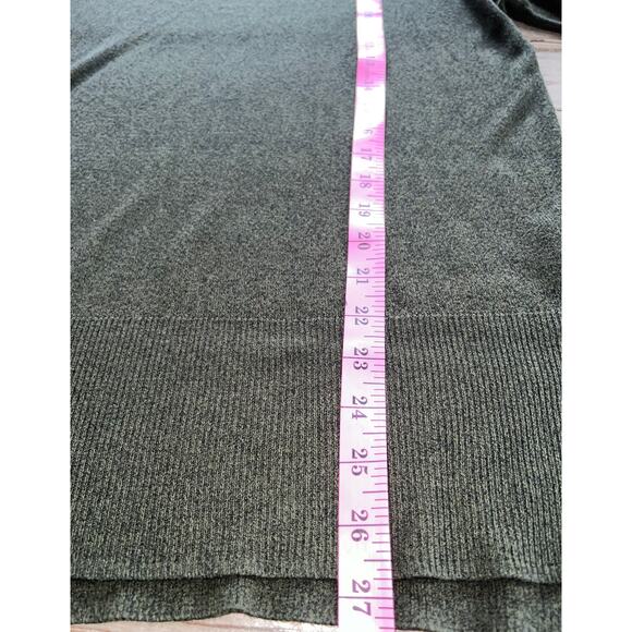 Worthington size M drop shoulder pullover long sweater heathered hunter green - Picture 6 of 6